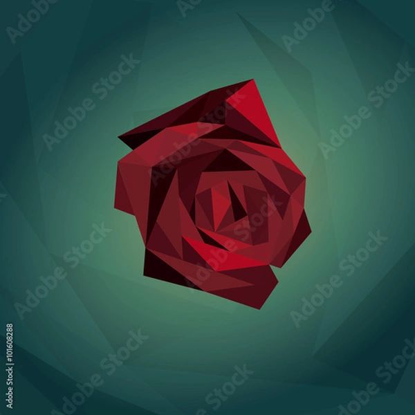 Obraz polygon rose
