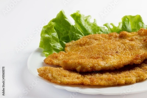 Obraz Schnitzel on the white plate