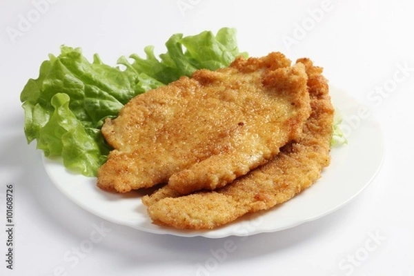 Obraz Schnitzel on the white plate