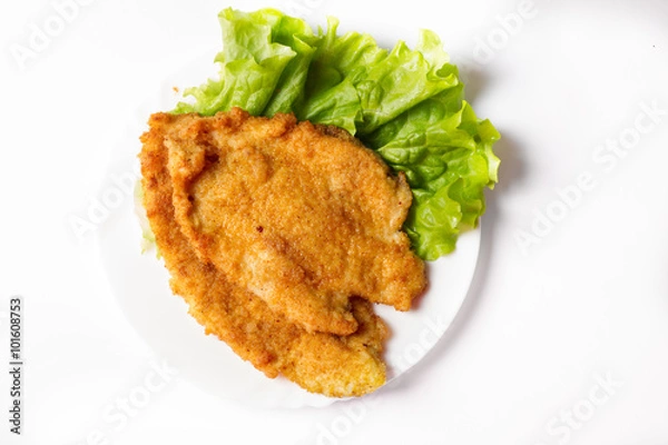 Obraz Schnitzel on the white plate