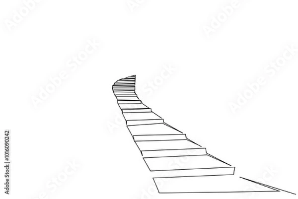 Fototapeta stairs step by step up target future one line art design vector