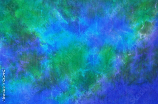 Obraz Beautiful blue and green tie dye silk fabric background