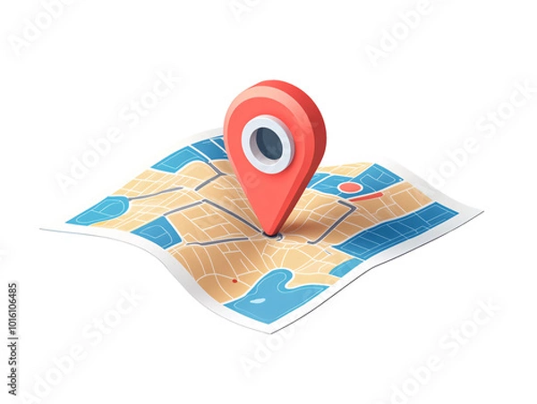 Fototapeta a map with a pin on it