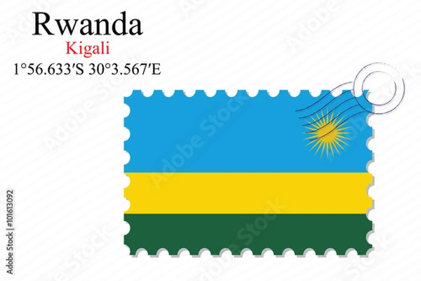 Obraz rwanda stamp design