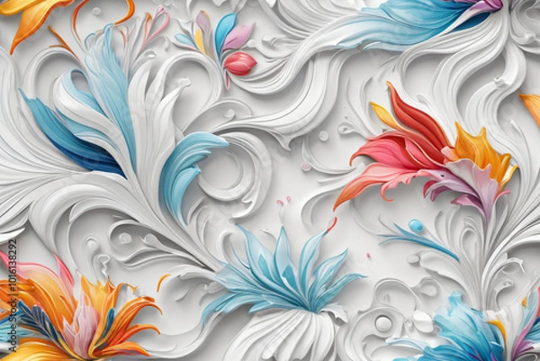 Fototapeta abstract background with flowers