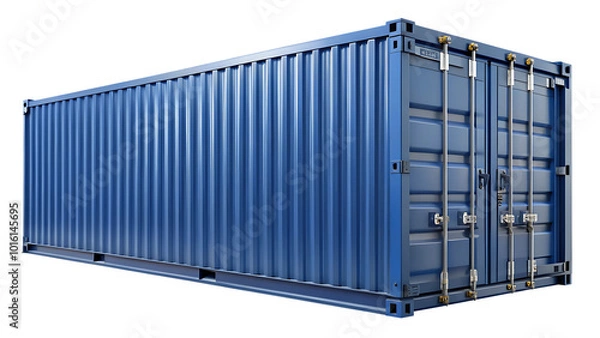 Obraz Mock up 40ft container color blue isolated