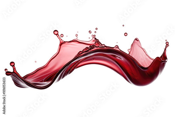 Fototapeta red wine splash wave isolated on white or transparent png
