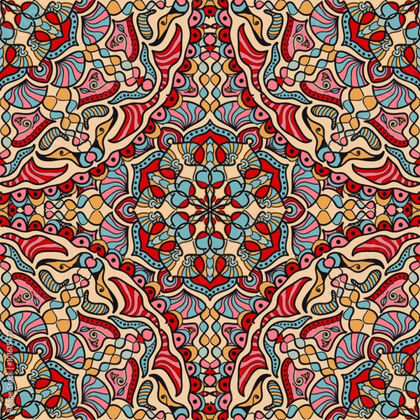 Obraz Vector seamless texture. Beautiful colored pattern for design and fashion with decorative elements