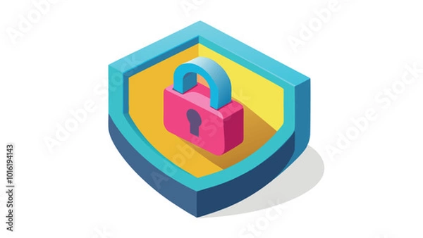 Obraz Secure icon isolated 3d render illustration