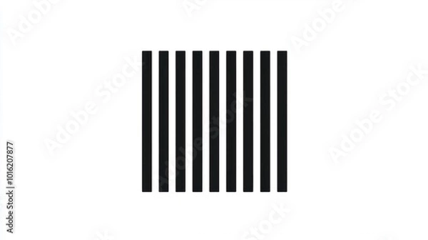 Fototapeta Simple, modern barcode icon with sharp black lines, isolated on white background