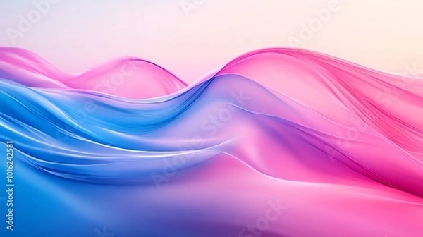 Fototapeta Abstract pink and purple waves flow in a digital design