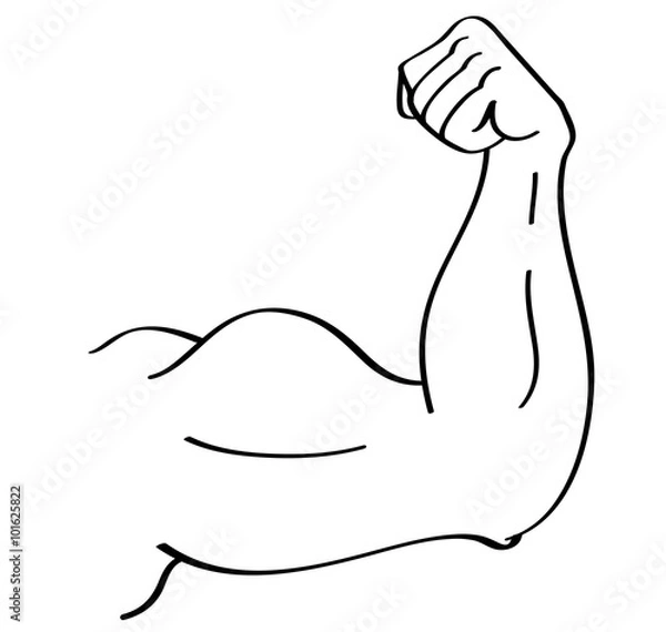 Fototapeta arm strong outline