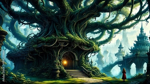 Fototapeta ancient castle in the forest
