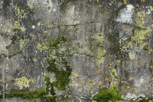 Fototapeta Photo of Old dirty gritty mossed concrete wall. Background texture for backdrops or mapping
