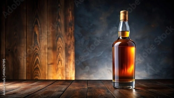Fototapeta Medium shot of a bottle of whiskey