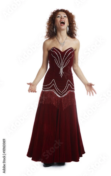 Obraz The opera singer on a white background