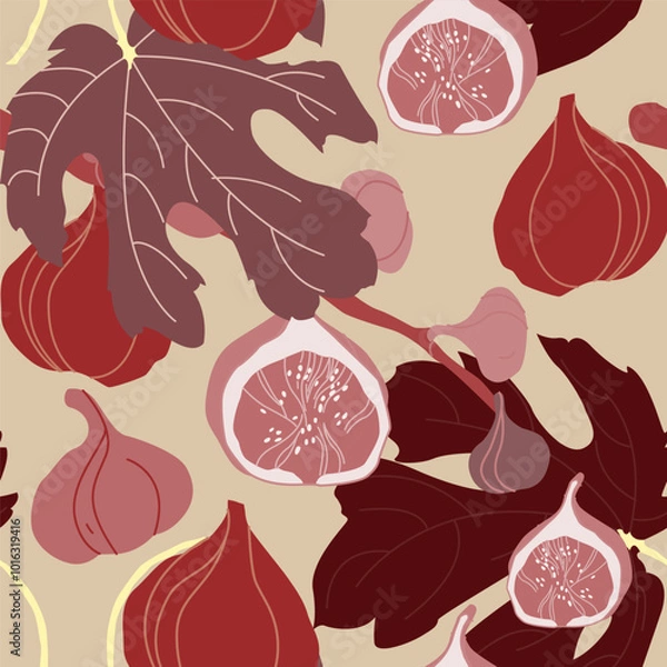 Fototapeta Seamless pattern abstract fig for prints, wallpaper, textiles, packaging.