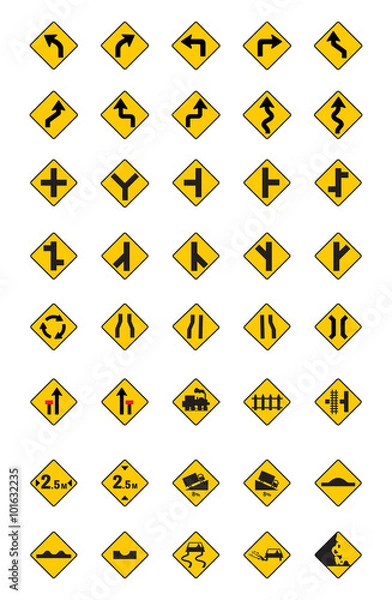 Obraz warning traffic signs, traffic signs vector set