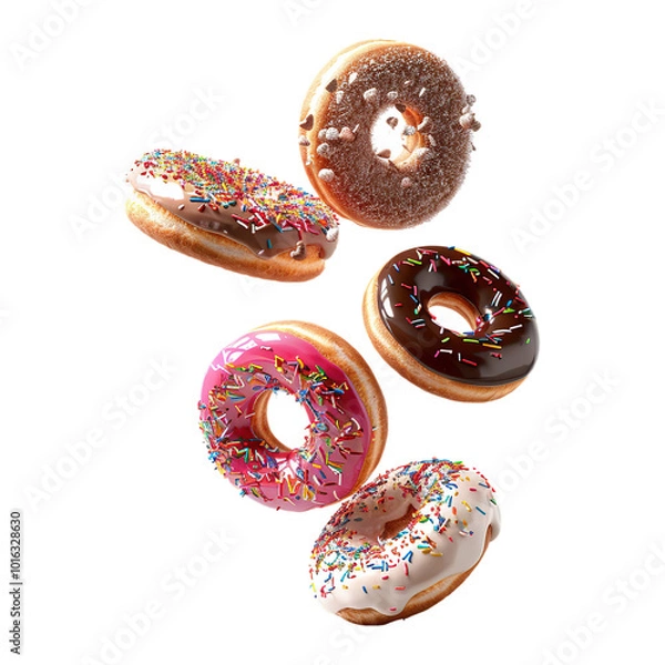 Obraz Donuts in Air on Transparent Background