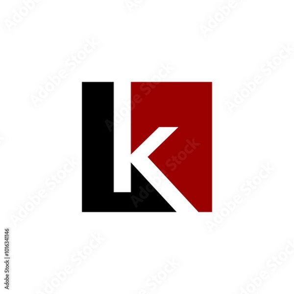 Obraz red and black k square logo