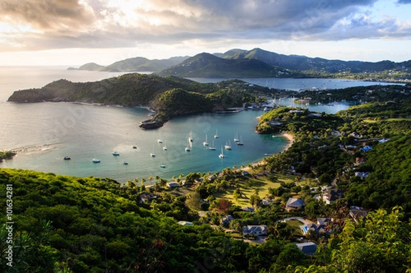 Obraz Zachód słońca w English Harbour, Antigua i Barbuda
