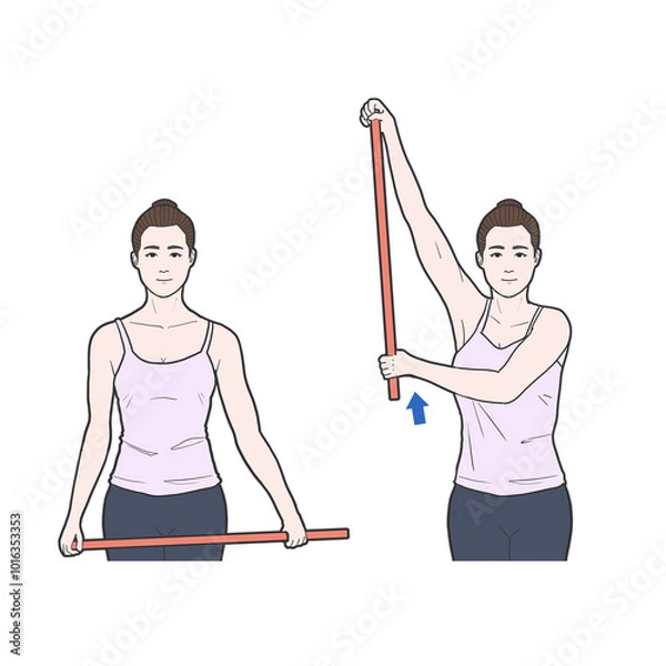 Obraz 막대 어깨 외전 오십견 재활 운동 체조 스트레칭