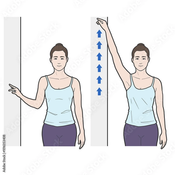 Obraz 손가락 벽타기 오십견 재활 운동 체조 스트레칭