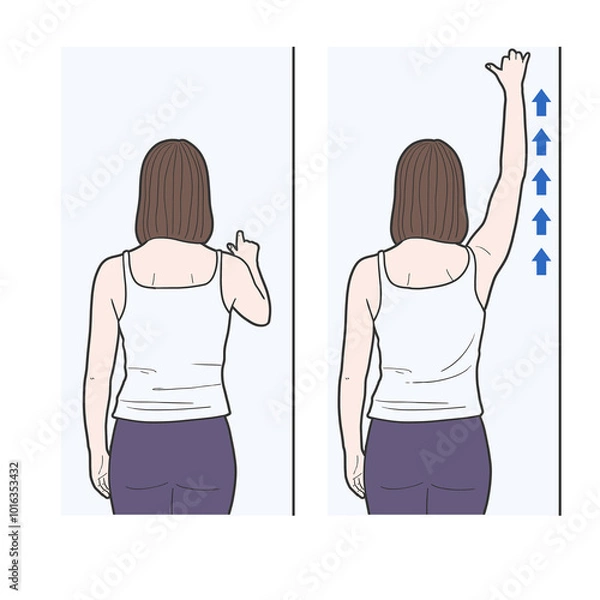 Obraz 손가락 벽타기 오십견 재활 운동 체조 스트레칭