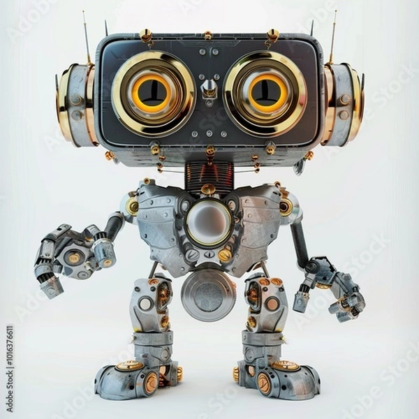 Fototapeta Nano Robot Concept isolated on white background 