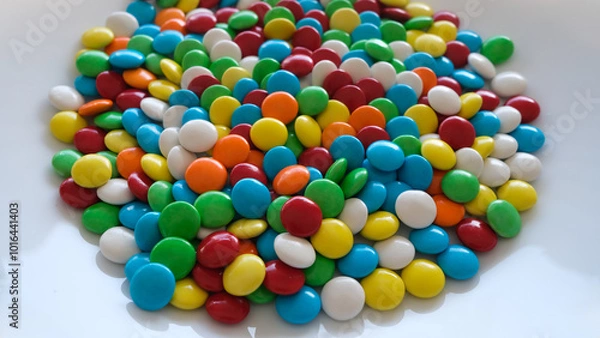 Obraz close up shot of colorful chocolate candies 