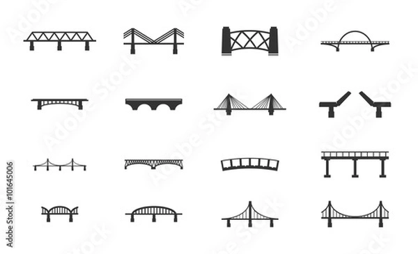 Obraz Zestaw ikon mostów