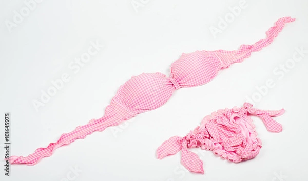 Obraz Checked pink bikini isolated