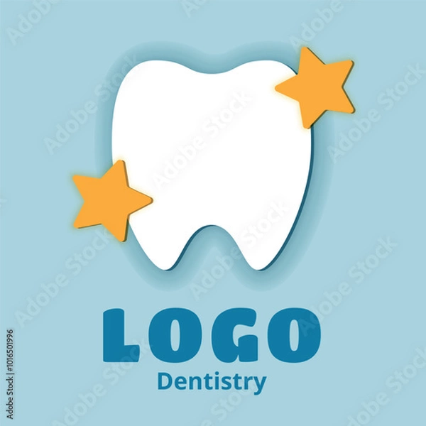 Fototapeta Dentistry clinic Logo Design Vector.  Flat style isolated on white background. Abstract milktooth Logo Concept Template. EPS10
