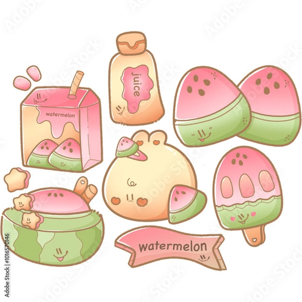 Obraz hand draw watermelon pastel