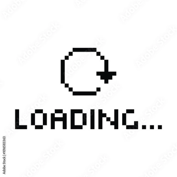 Fototapeta loading 8 bit icon pixel loading art for games