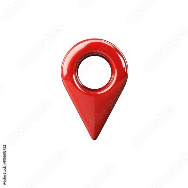 Obraz Red location pin on white isolated background