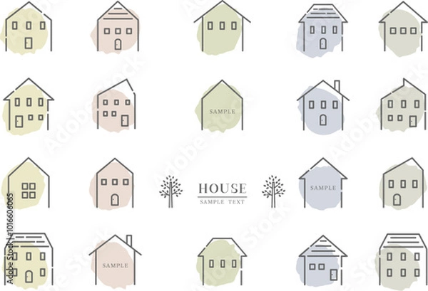 Fototapeta シンプルな家のアイコン素材セット / vector eps