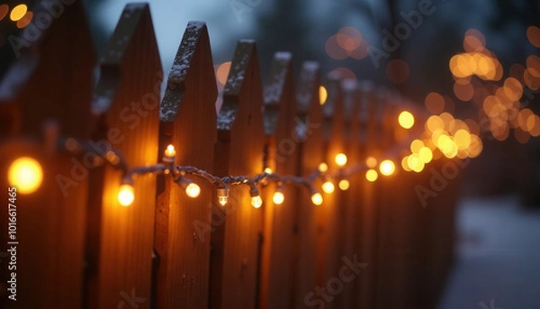 Obraz Colorful Christmas garland glows in the dark