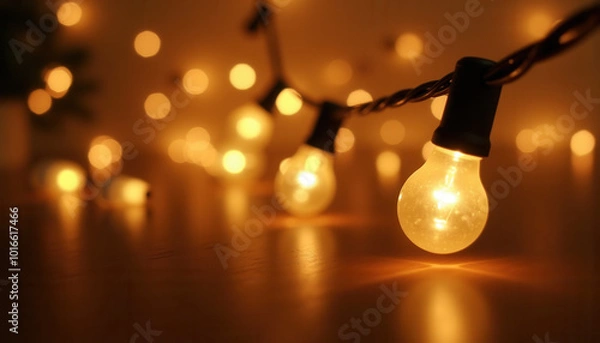 Obraz Colorful Christmas garland glows in the dark