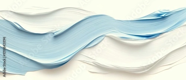 Obraz A beautiful abstract wave of light blue and white paint on a smooth surface, ideal for creative projects.