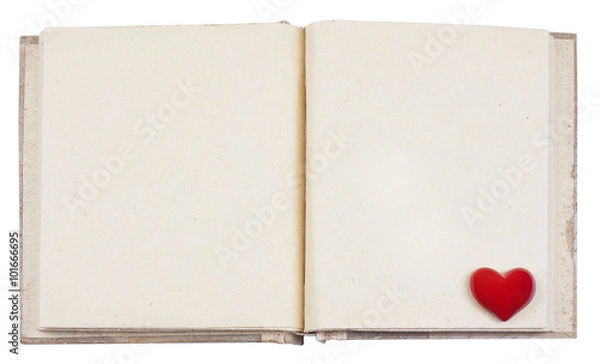 Obraz Open photo album for photo frames with red heart