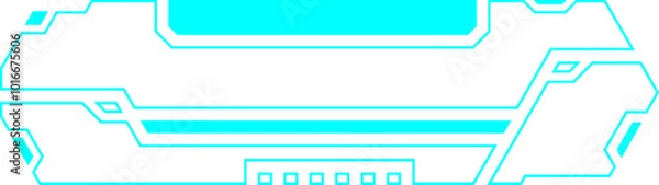 Fototapeta Blue control panel abstract modern technology futuristic interface hud