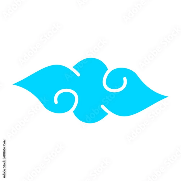 Fototapeta Set of abstract cluods, chinese style elements.