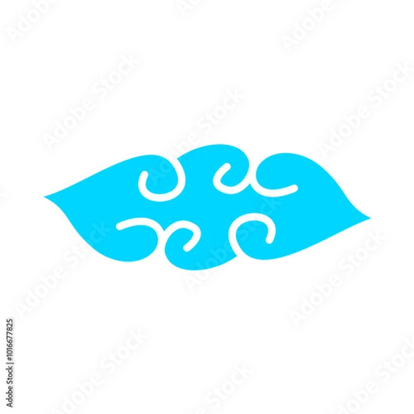 Fototapeta Set of abstract cluods, chinese style elements.