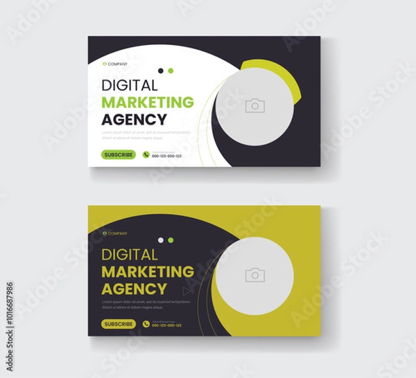 Obraz Corporate business and digital marketing youtube thumbnail or web banner template