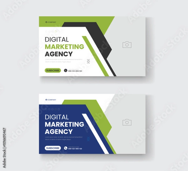 Obraz Corporate business and digital marketing youtube thumbnail or web banner template