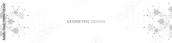 Fototapeta Abstract geometric background with hexagons shape pattern for banner or website header template