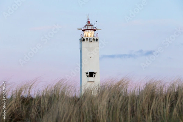 Fototapeta Lighthouse on beach, Netherlands