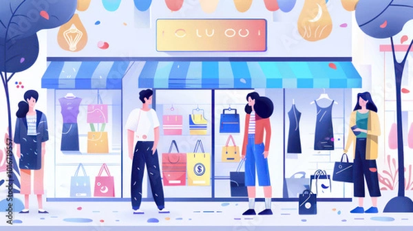 Fototapeta A successful niche e-commerce store with loyal customers, offering exclusive products and tailored recommendations based on consumer preferences.