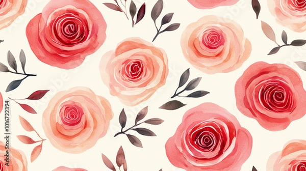 Obraz Beautiful watercolor roses in soft pink shades, perfect for romantic designs and elegant backgrounds.